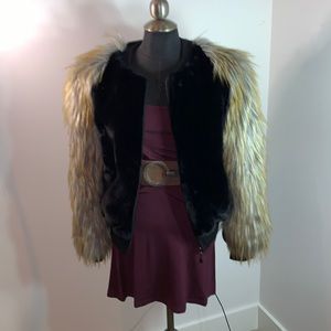 Shaci faux fur oversized bomber style jacket